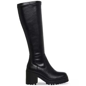 NWT Aqua College Ria Black Waterproof Leather Knee High‎ Platform Boots 9.5M